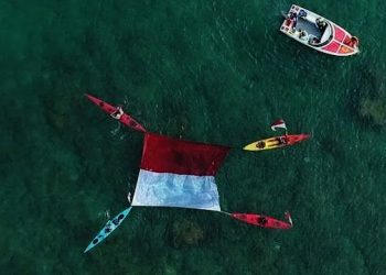 Genjot Wisata Tanjung Lesung, Merah Putih Dikibarkan di Udara, Darat, Laut