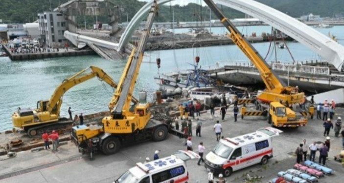 Jembatan Runtuh di Taiwan, Belasan Orang Terluka, 3 Diantaranya WNI