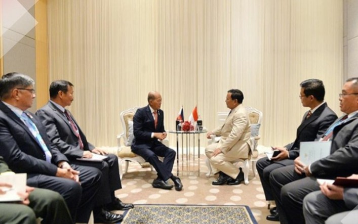 Menhan RI Prabowo Subianto Bertemu Menhan AS dan Sejumlah Menhan ASEAN 6
