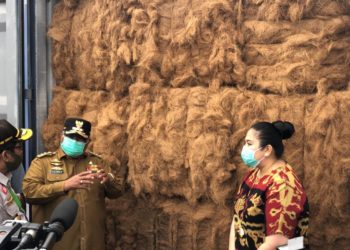 Ekspor Perdana, Sultra Kapalkan 18 Ton Serabut Kelapa ke China