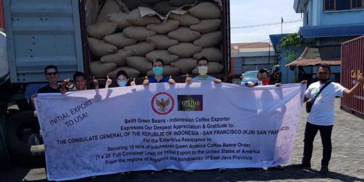 Belift Green Beans Ekspor 18 Ton Kopi Indonesia ke San Francisco
