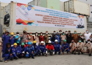Luwuk Banggai Ekspor 1 Kontainer Gurita ke Mexico
