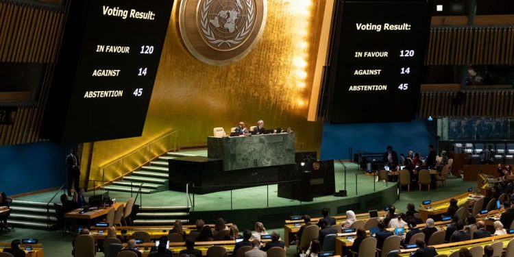 UN General Assembly adopts Gaza resolution calling for immediate and sustained ‘humanitarian truce’