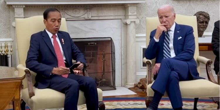 This is Biden’s Expression when Jokowi Asks for an end to Israeli Atrocities in Gaza