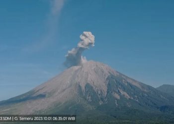 Mount Semeru Erupts 7 Times, Ash Column Reaches 800 Meters