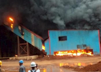 The Smelter of the Chinese Company Gunbuster Nickel Industries in Morowali Caught Fire Again