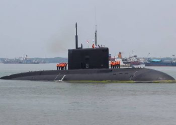 Submarine 8-588 UFA Russian Navy Visit at Indonesian Naval Base