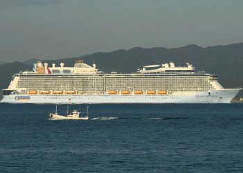 Quantum of the Seas Cruise Ship Docks at Gilimas, West Nusa Tenggara