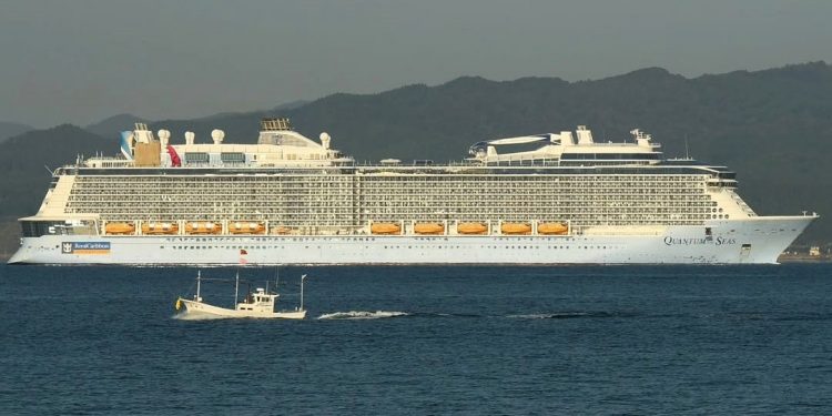 Quantum of the Seas Cruise Ship Docks at Gilimas, West Nusa Tenggara