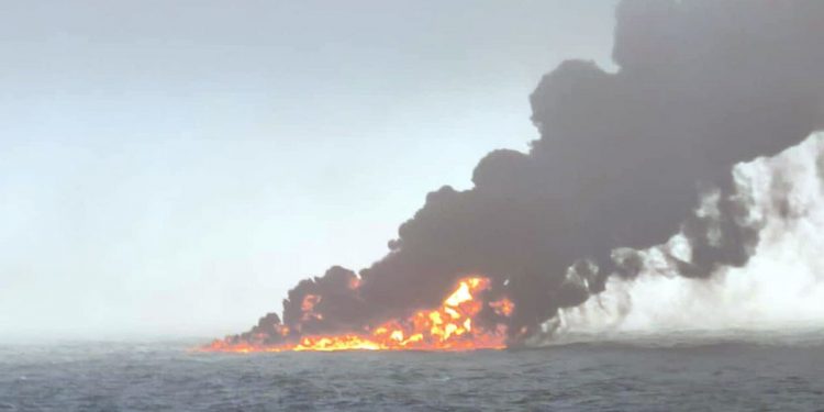 Oil Tanker Stena Immaculate and Solong Container Ship Collision in North Sea